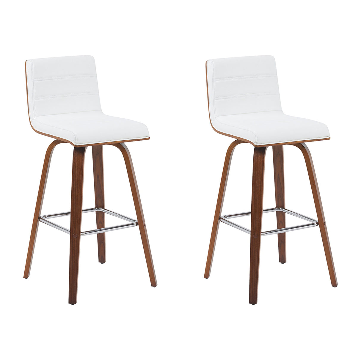 Vienna - Modern Swivel Bar Height Stool - Walnut Finished Wood Frame