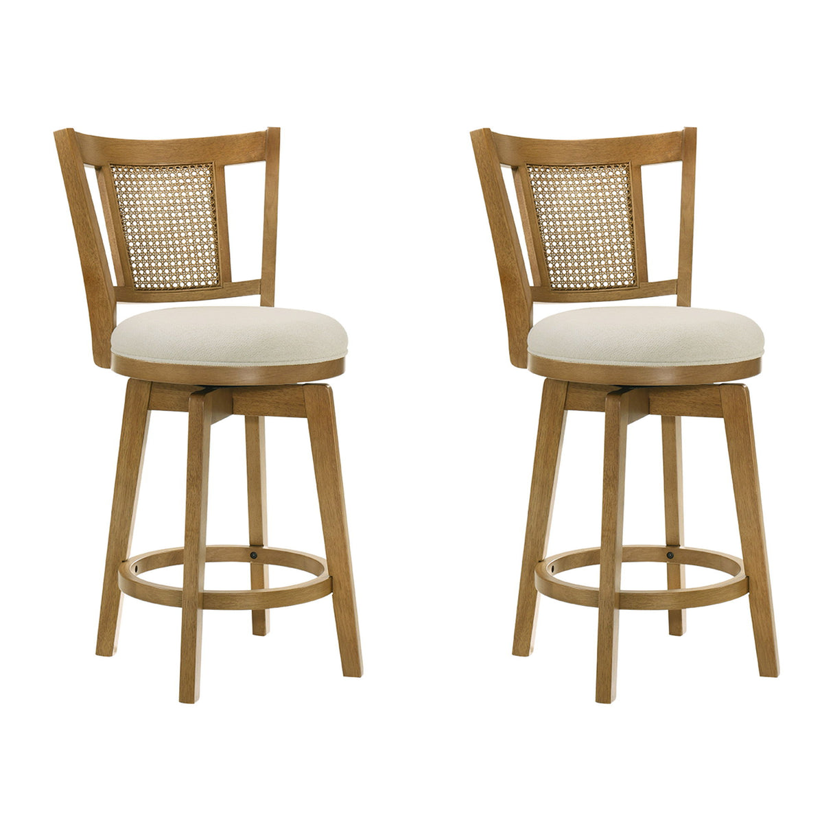 Isla - 30" Amber Glow Bar Height Rubberwood Swivel Barstool