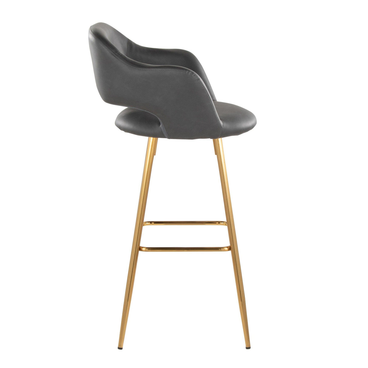 Margarite - 30" Fixed-Height Barstool - Gold Metal (Set of 2)