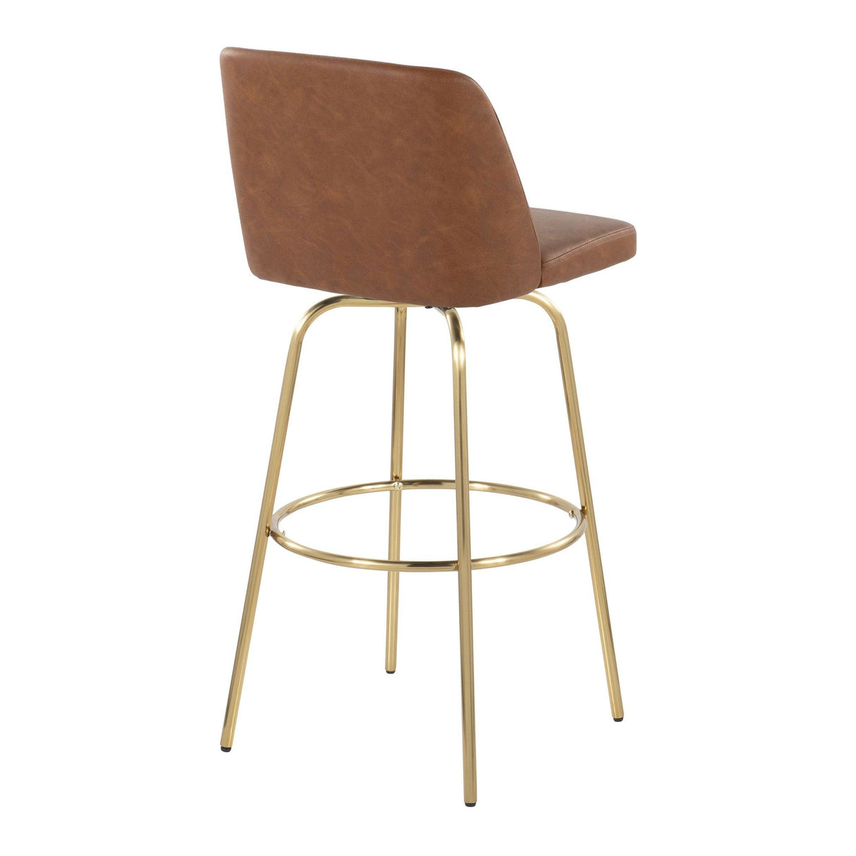 Toriano - 30" Fixed-Height Barstool (Set of 2) - Gold Base