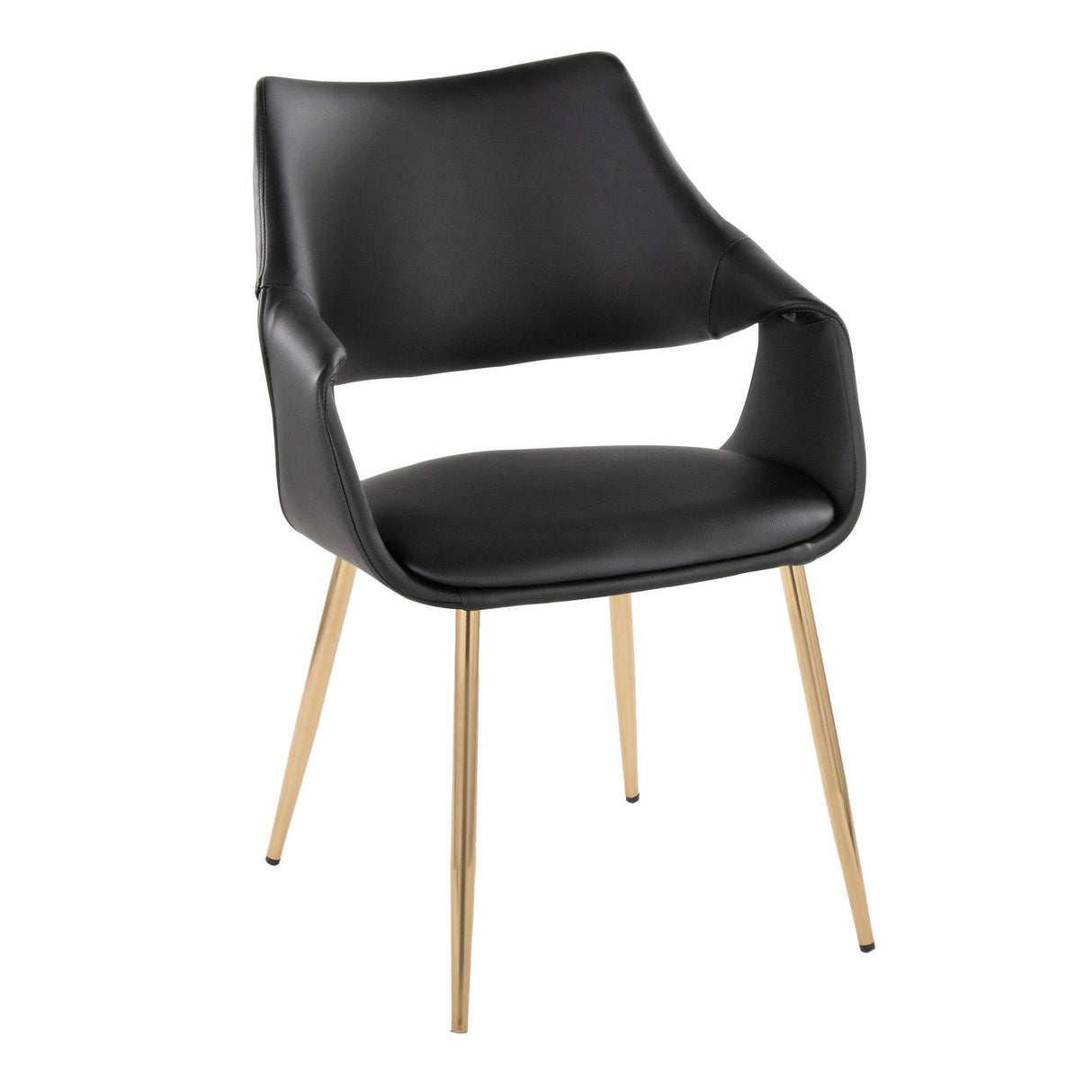 Curvo - High Back Upholstered Chair (Set of 2) - Gold Metal Legs