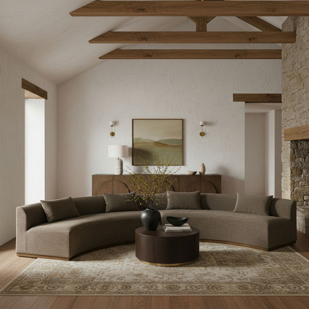 Avanti - 182.5" Chenille Fabric Upholstered 2 Piece Modular Sectional