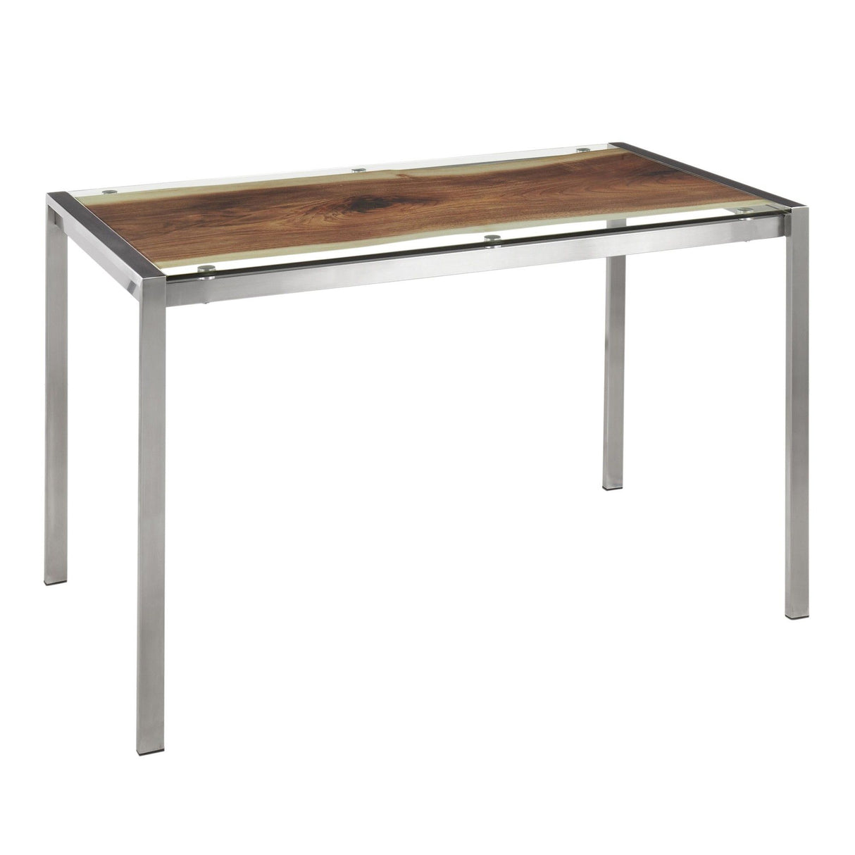 Live Edge - Contemporary Table - Printed Glass Top