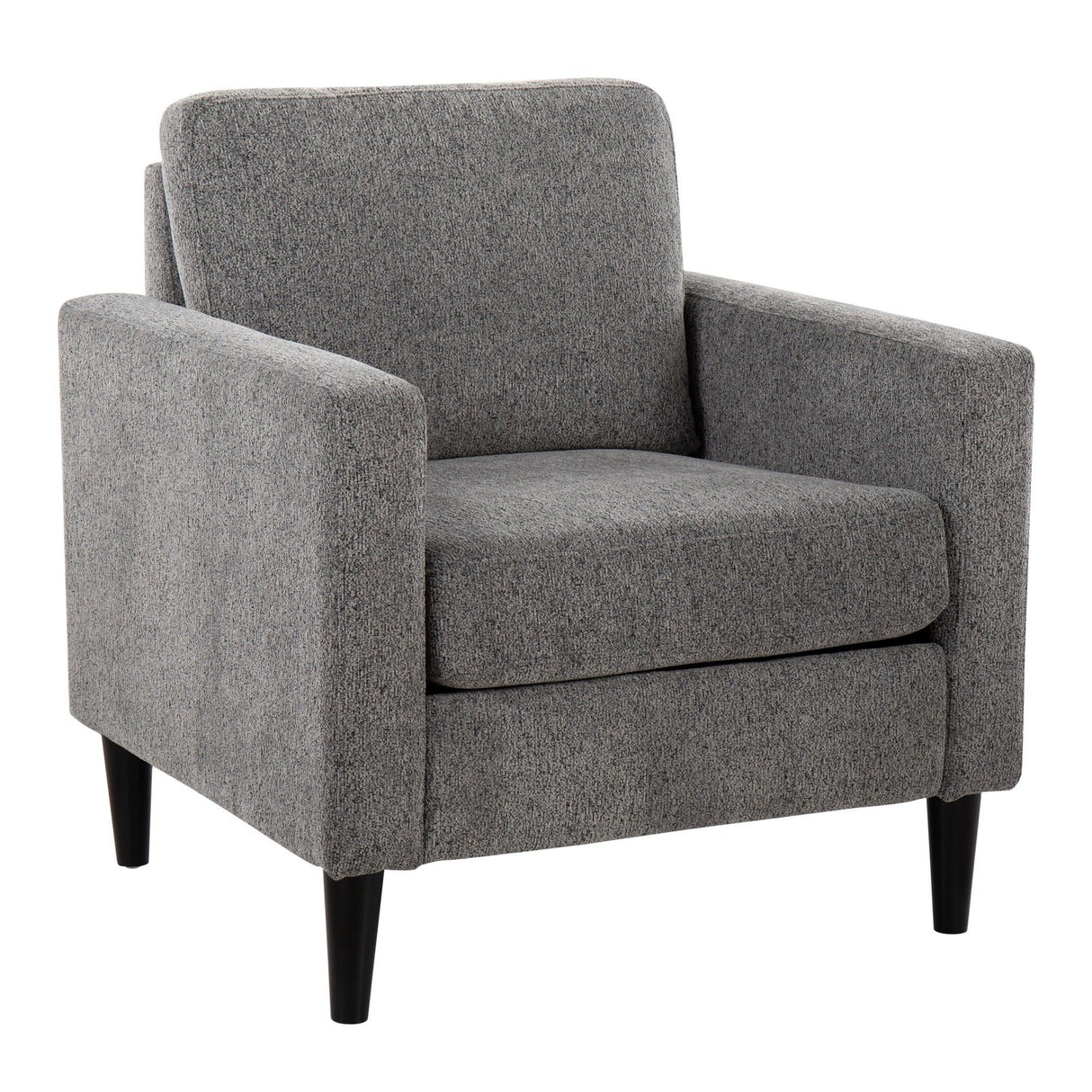 Wendy - Contemporary Accent Chair - Black Wood And Gray Fabric