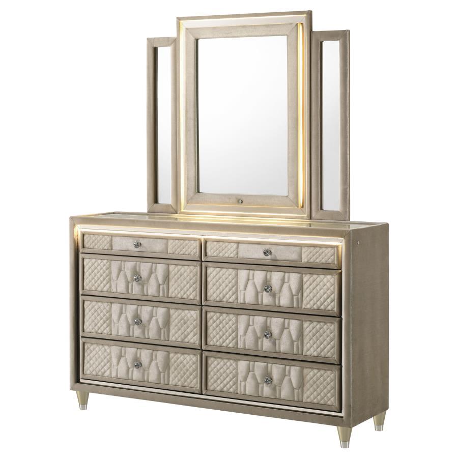 Lorient - 8-Drawer LED Bedroom Dresser Cabinet