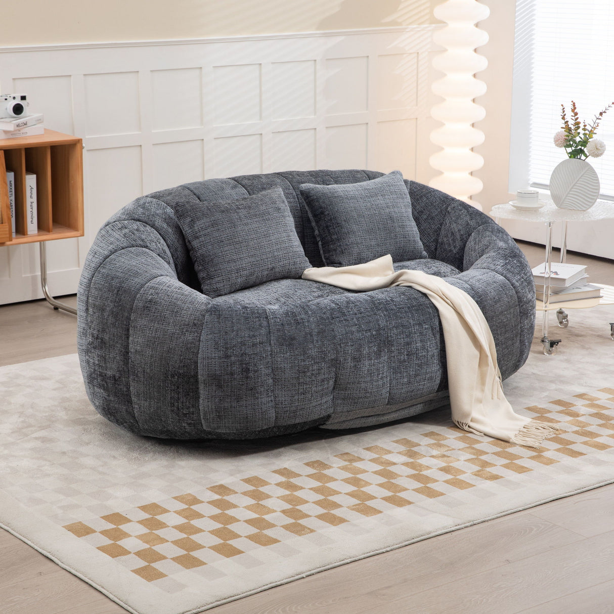 Bean Bag Lazy Sofa, Durable Comfort Lounger High Back Bean Bag Chair Couch