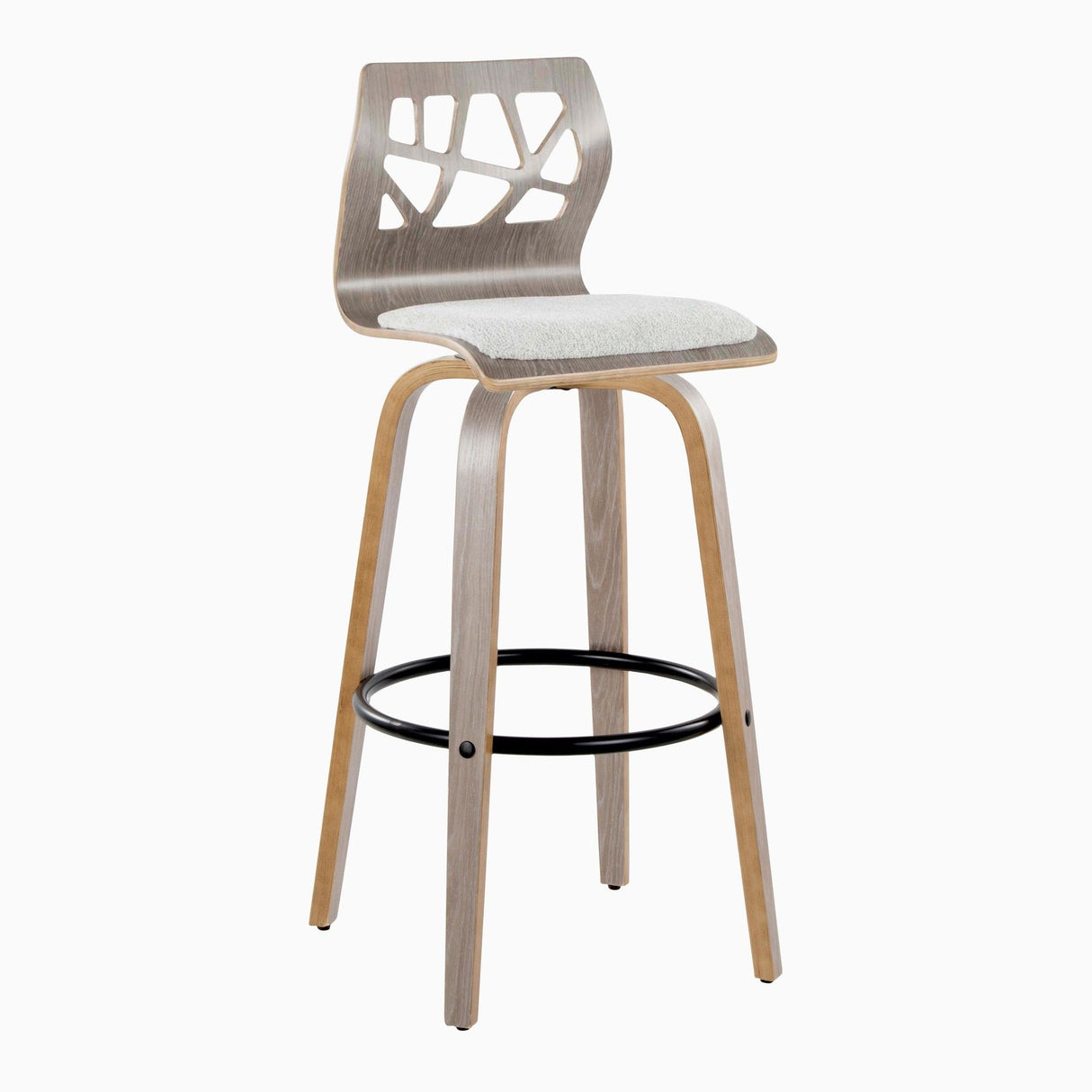 Folia - 30" Fixed-Height Barstool (Set of 2) - Gray