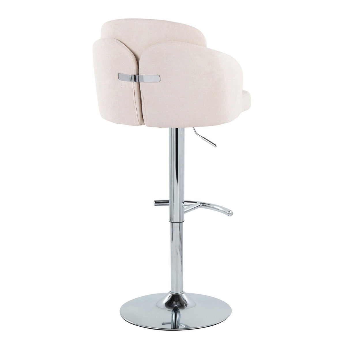 Dahlia - Contemporary Adjustable Barstool (Set of 2) - Chrome Metal Frame
