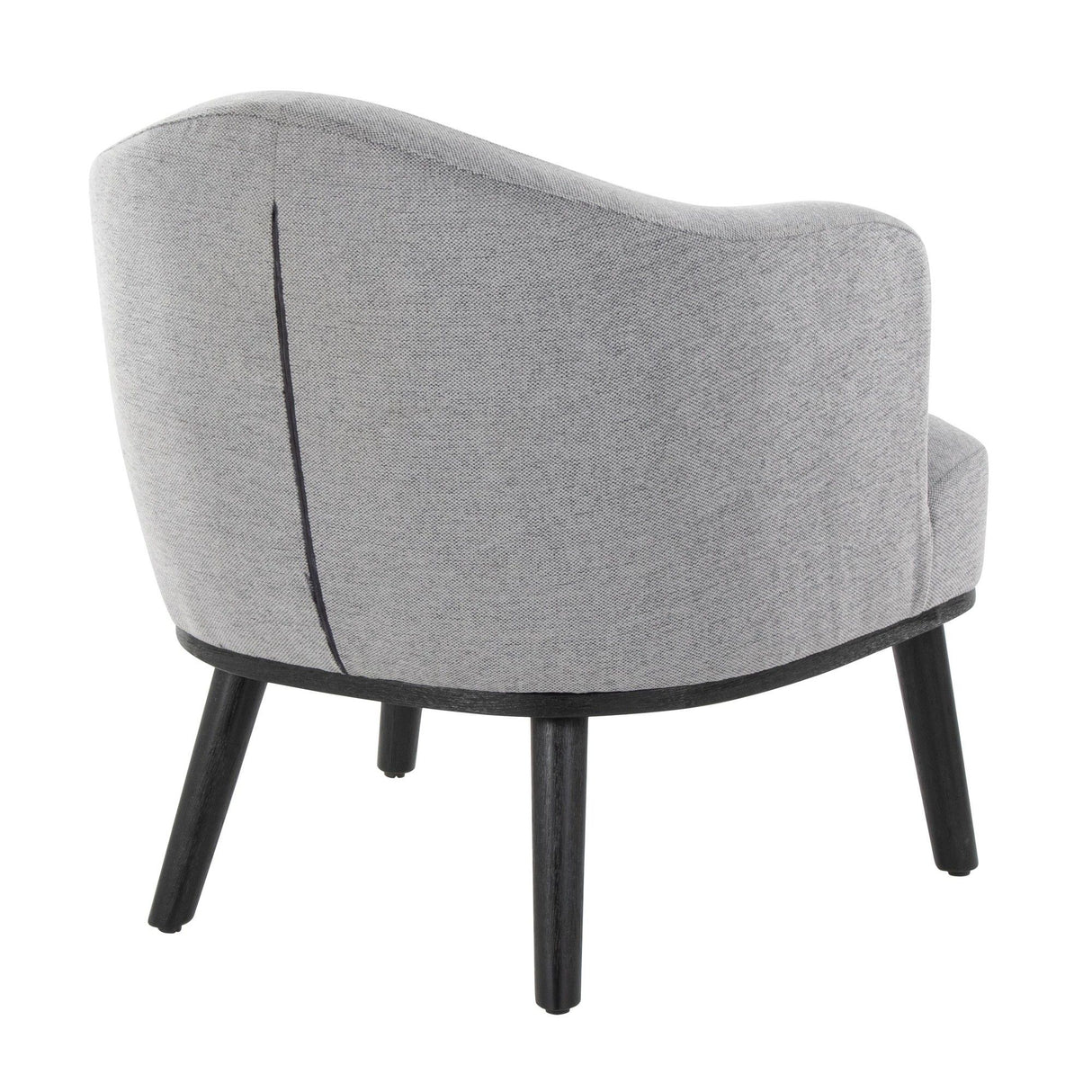 Ahoy - Mid-Century Modern Accent Chair - Black Wood And Gray Fabric