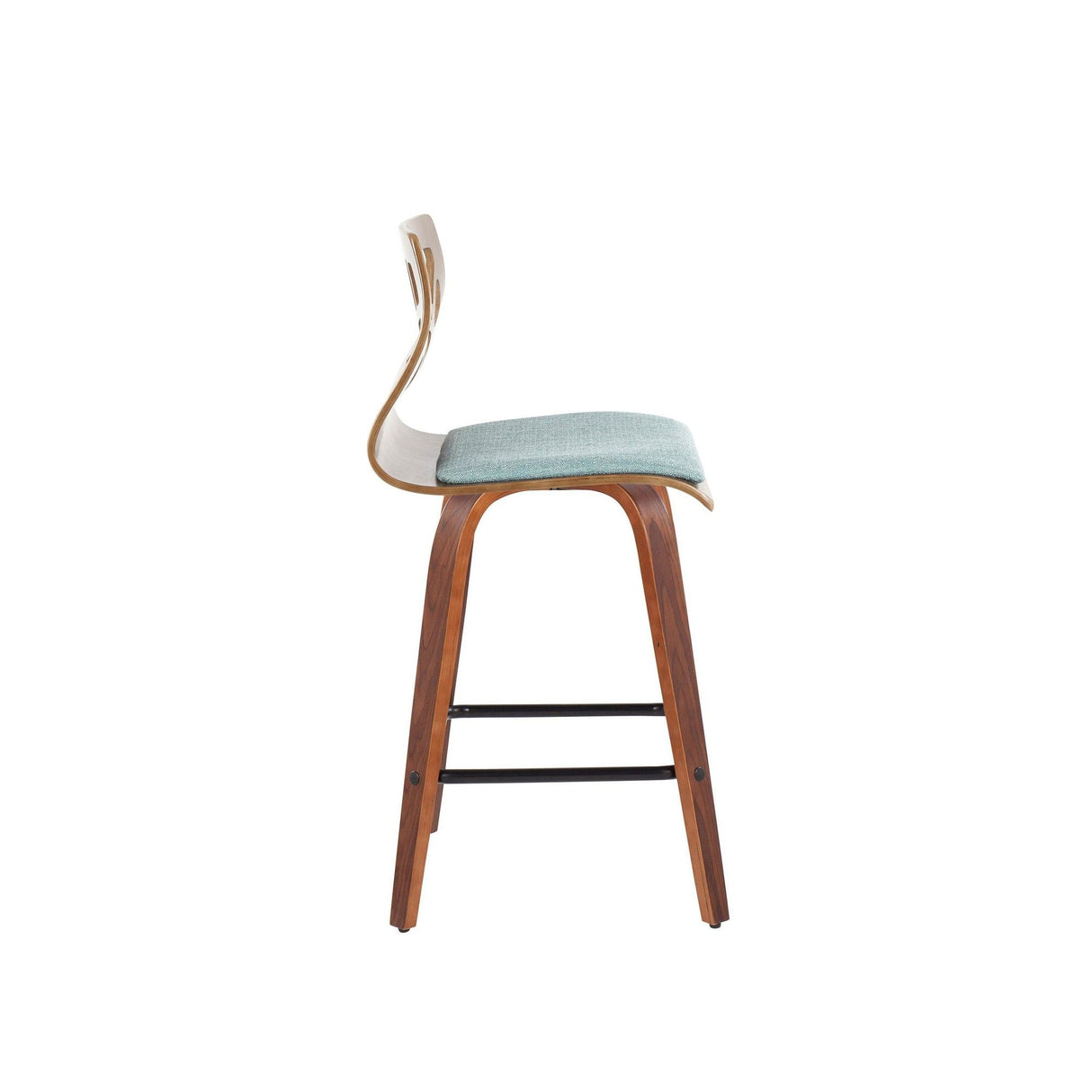 Folia - Fixed Height Swivel Counter Stool (Set of 2) - Walnut Wood