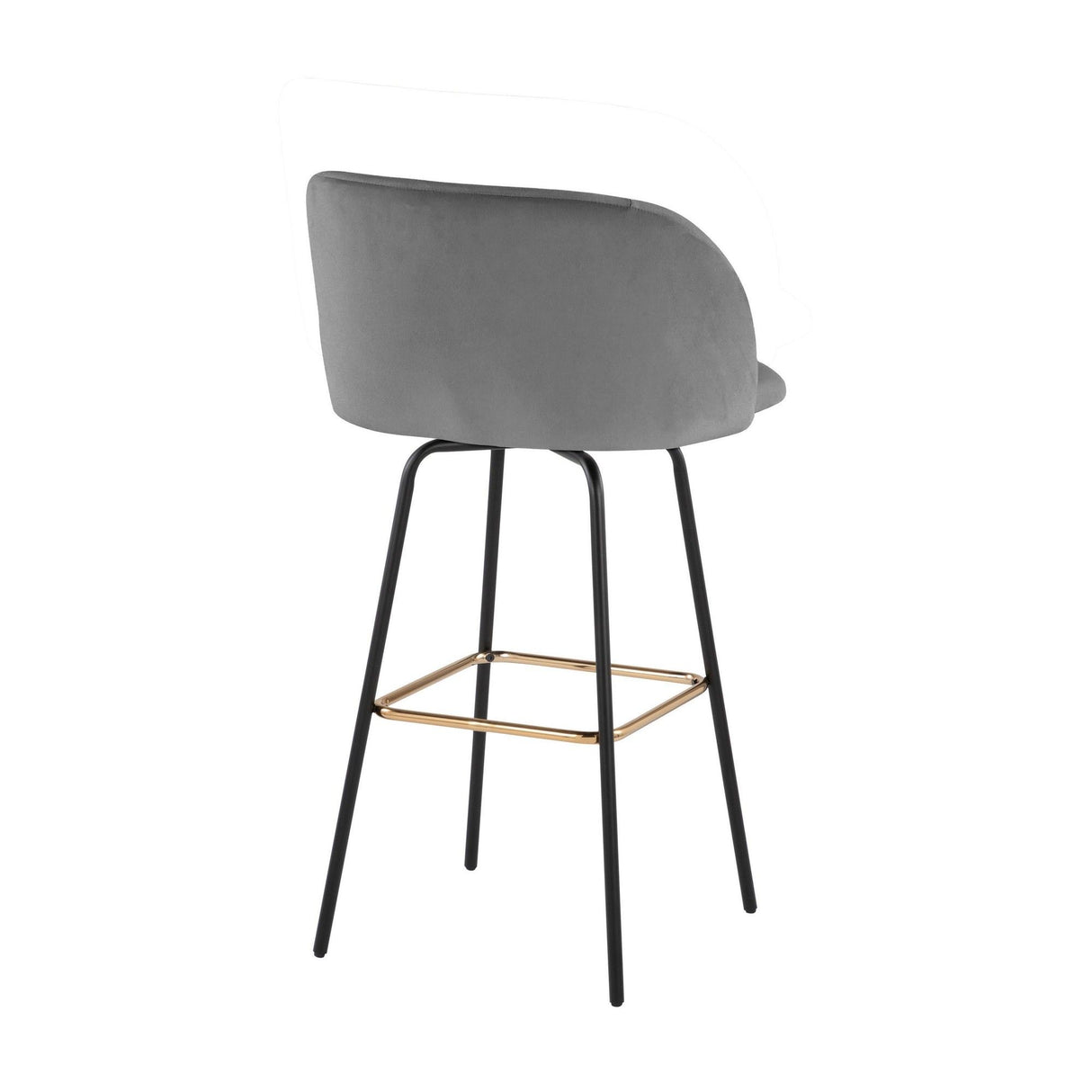 Fran - Fixed-Height Velvet Swivel Barstool (Set of 2