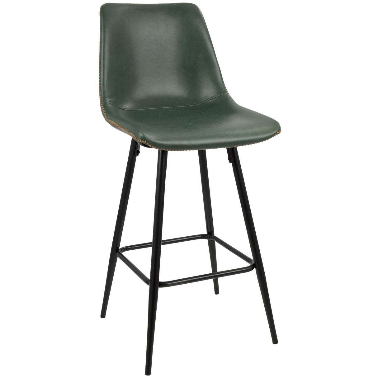 Durango - 26" Counter Stool - Black With Green Vintage Faux Leather (Set of 2)