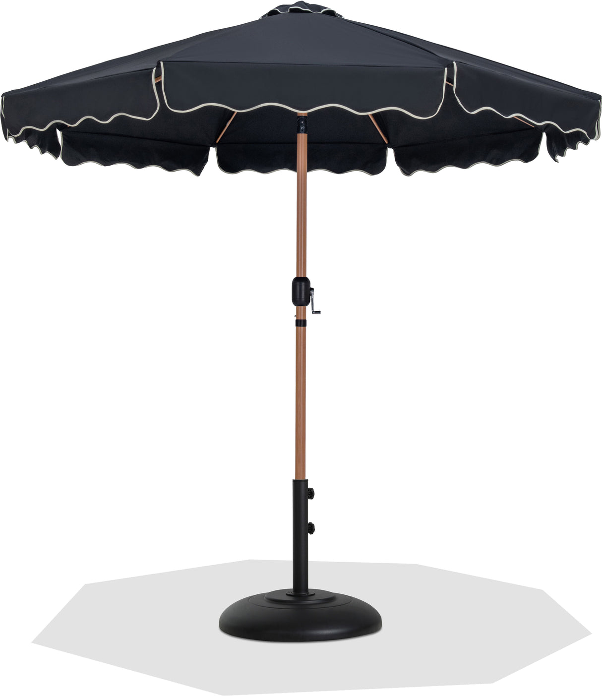 Amalfi - Patio Umbrella - Black Base / Light Brown Pole