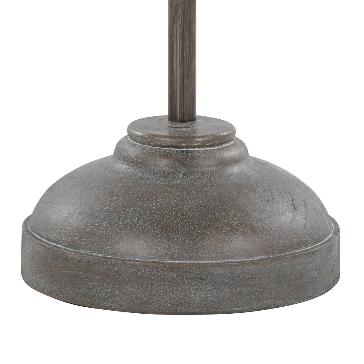 Griffin - 61" Polyresin Floor Lamp - Acid Gray Wood Finish And White Linen Shade