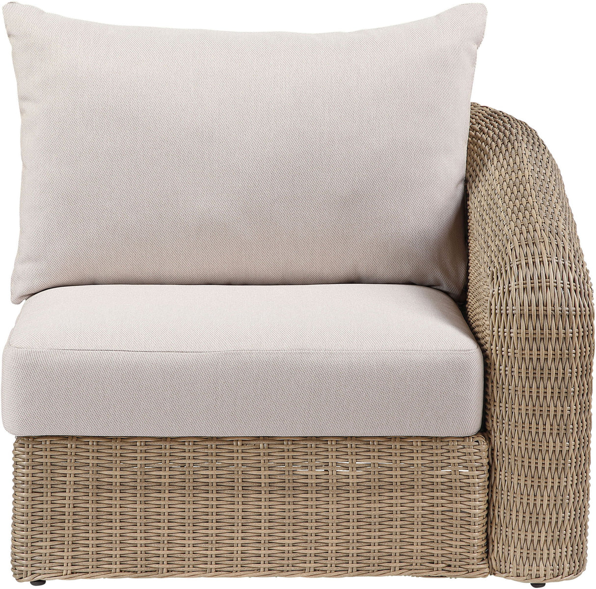 Seacrest - Olefin Water Resistant Fabric And Wicker Outdoor Patio Right Arm Chair