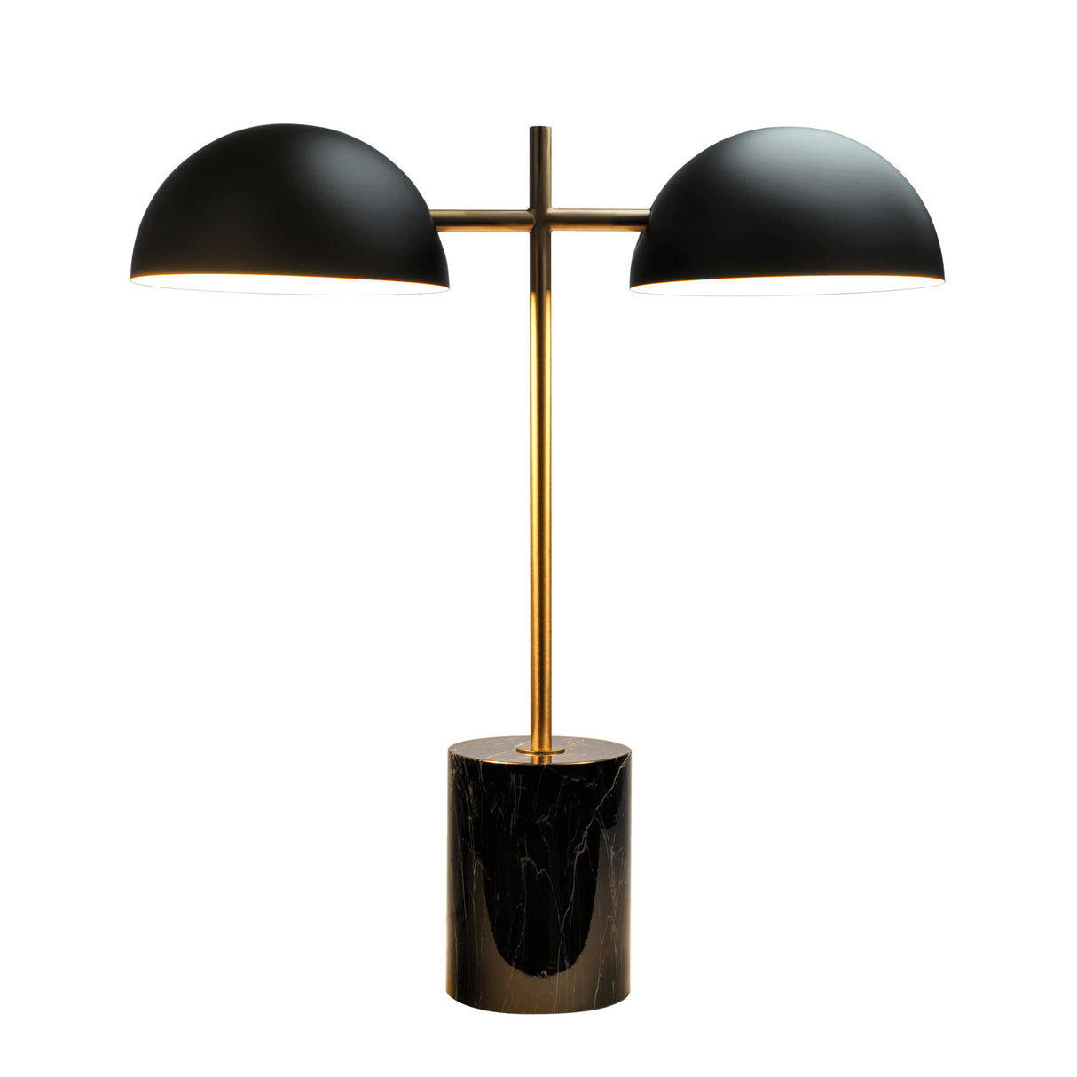Nova - Hydro Table Lamp With On / Off Switch Double Lamp - Black / Gold / Marble