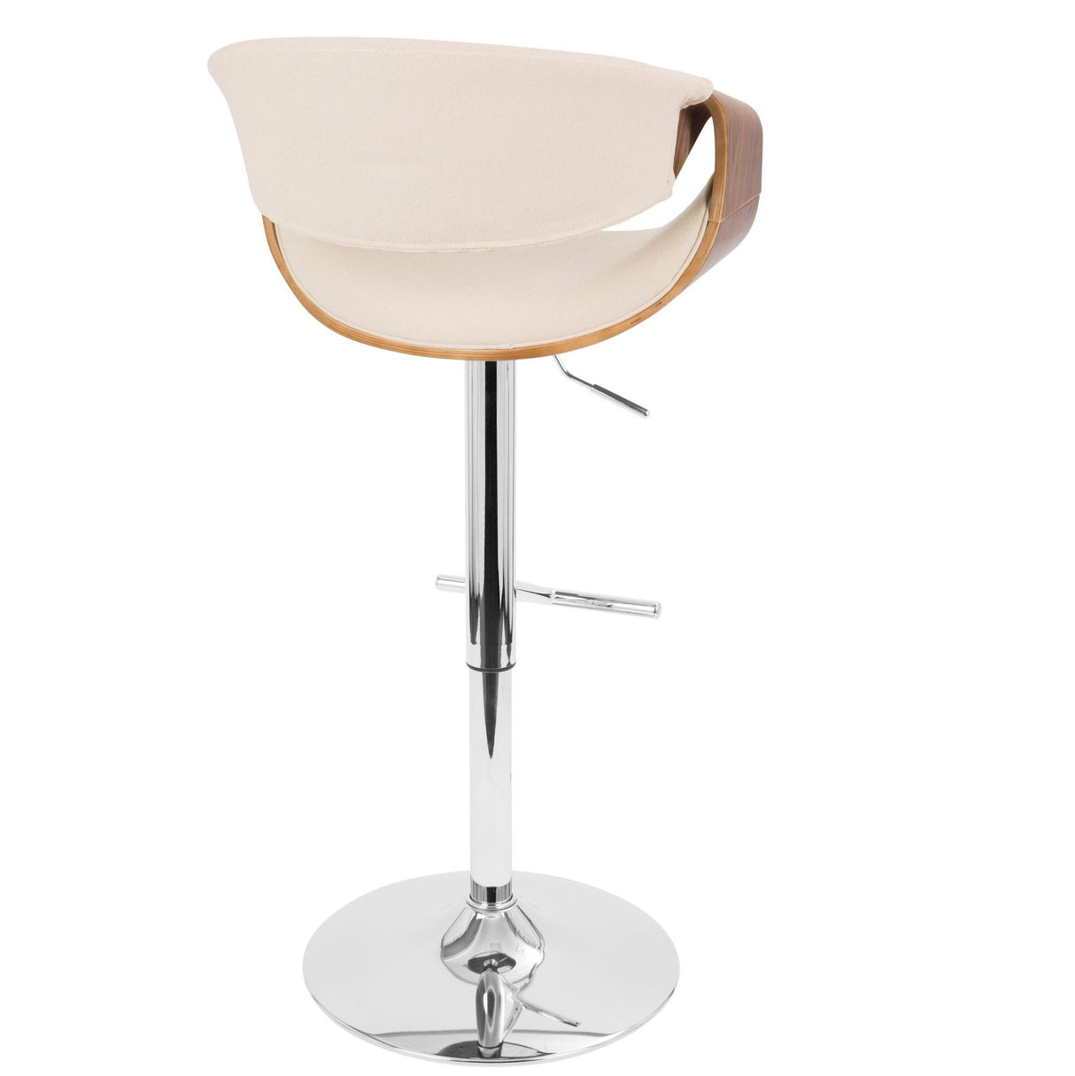 Curvo - Adjustable Barstool - Walnut And Cream