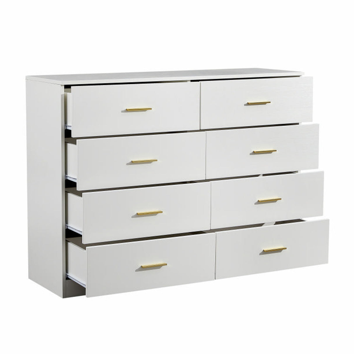 Modern Drawer Dresser For Bedroom, Ample Storage Wide Chest Of Drawers