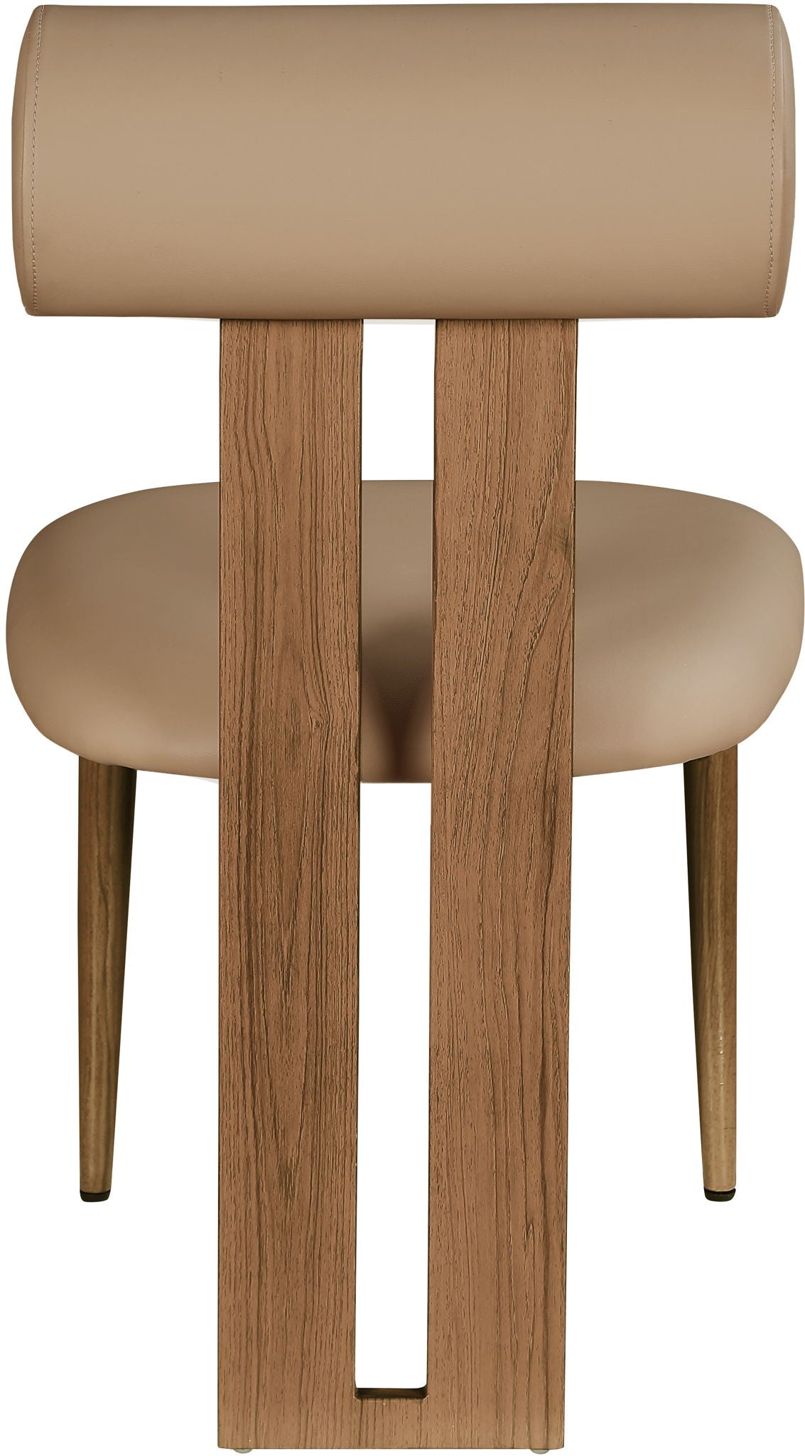 Dario - Faux Leather Dining Chair With Brown Frame (Set of 2)