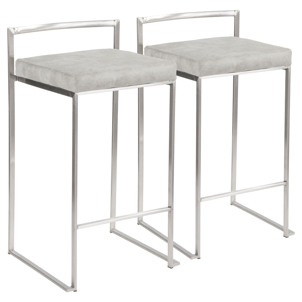 Fuji - Counter Stool Steel With Cushion - Stainless Steel