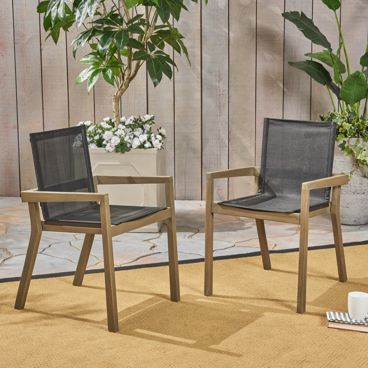 Belfast - Dining Chair With Acacia Wood Frame And Seating (Set of 2)