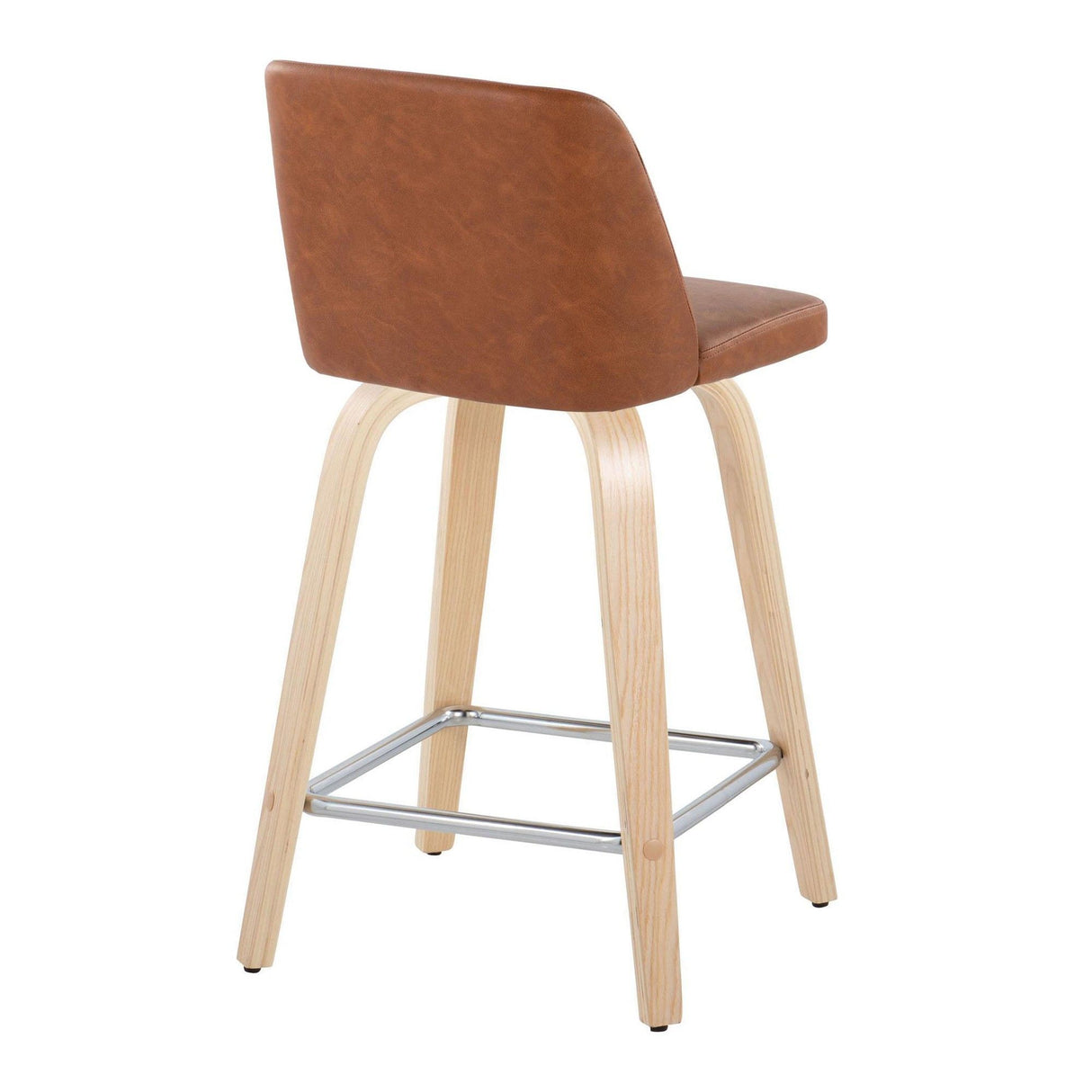 Toriano - 24" Fixed-Height Counter Stool (Set of 2) - Natuiral Square Base