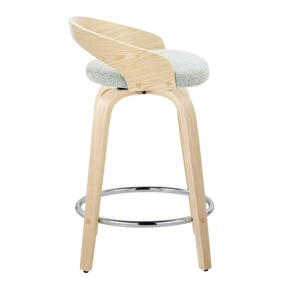 Grotto - Fixed-Height Swivel Counter Stool With Natural Wood (Set of 2)