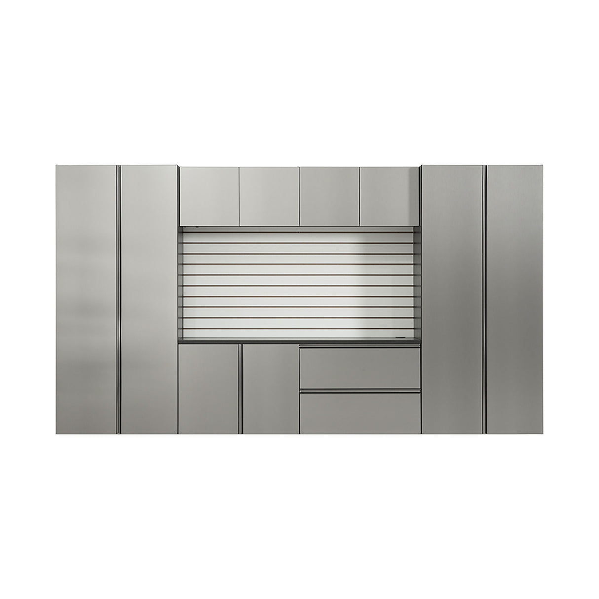 Nova - Series Garage Cabinet Set A With Soft Closing Doors - Metallic Gray
