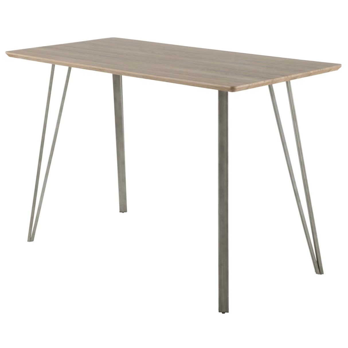 Sedona - Counter Table - Brushed Antique Metal, Brown Wood
