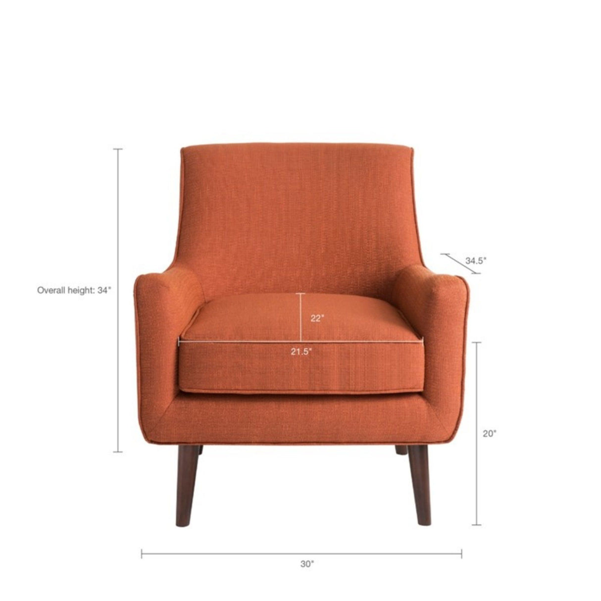 Oxford - Accent Chair - Burnt Orange