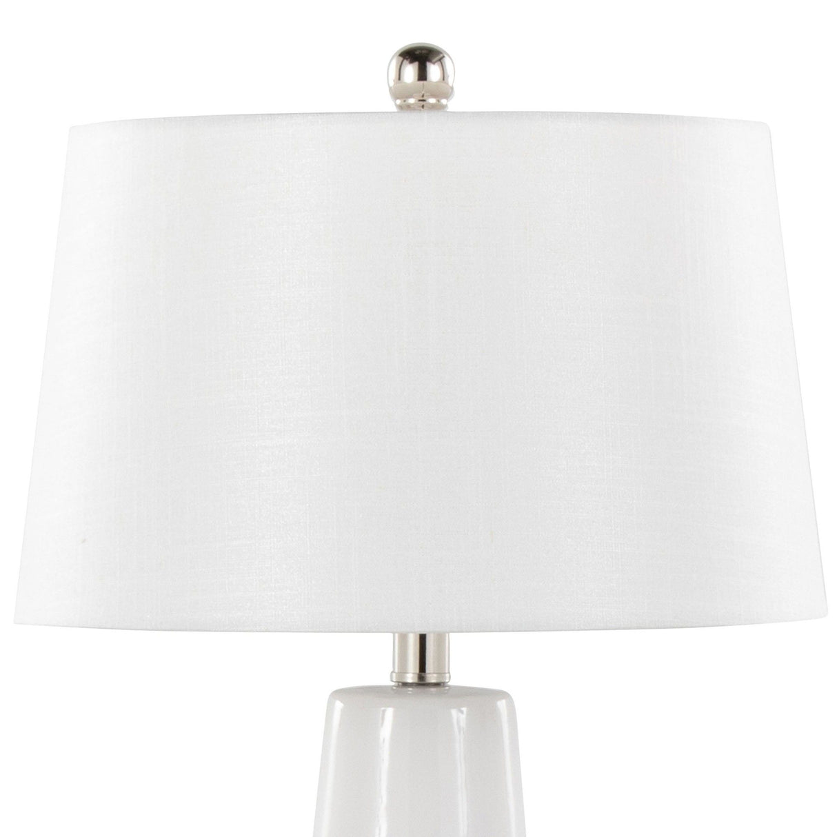 Penelope - Contemporary Ceramic Table Lamp - White & Gold Ceramic Body And White Shade