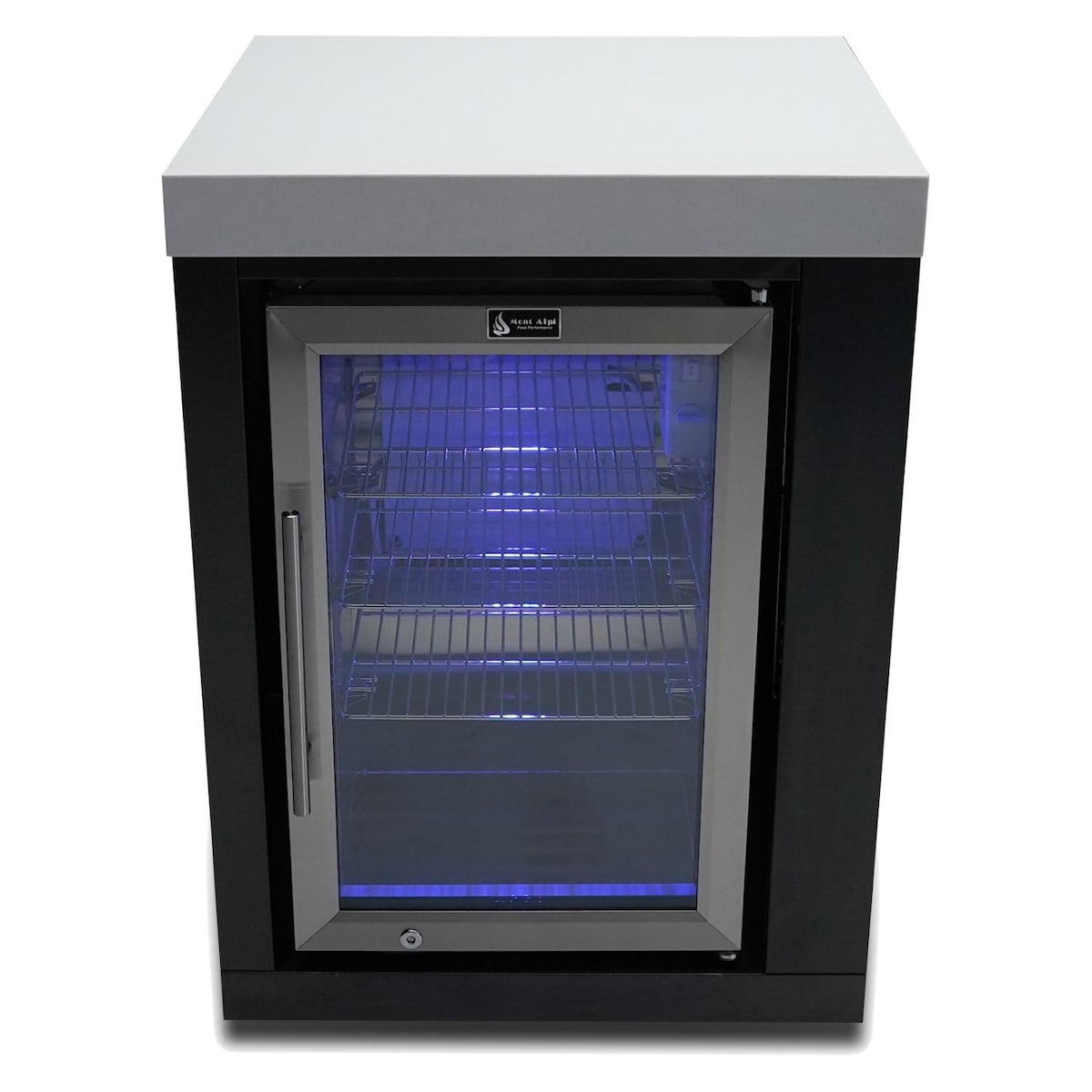 Mont Alpi 2.6 Cu. Ft. Outdoor Rated Refrigerator Cabinet Module - Black Stainless Steel - MASFM-BSS