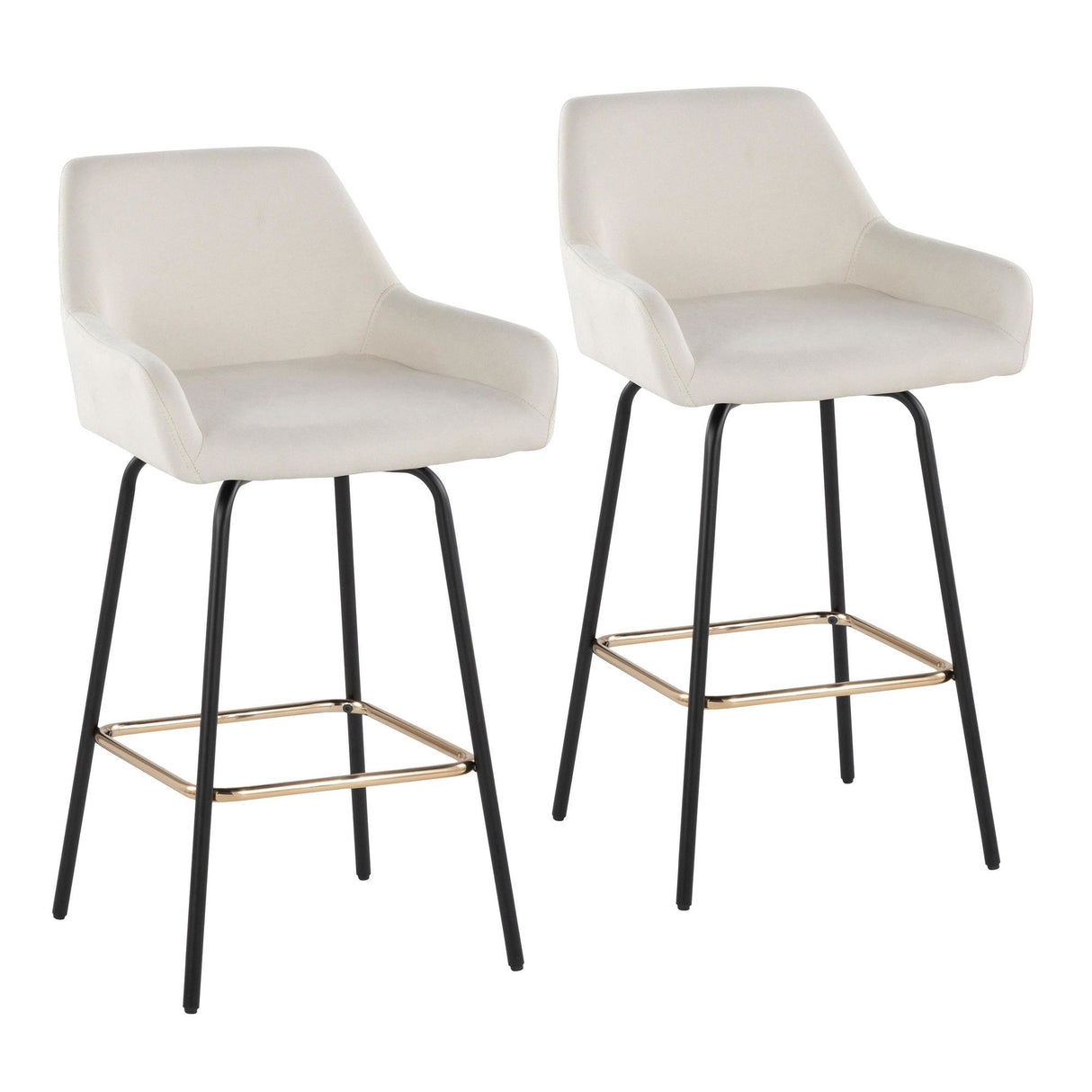 Daniella - 24" Fixed-Height Counter Stool (Set of 2) - Black Metal