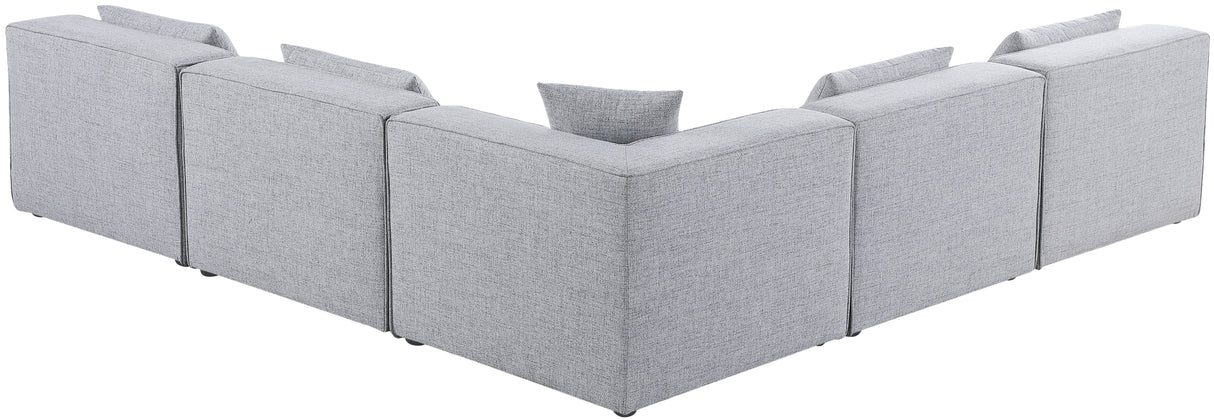 Cube - Linen 5 Piece Modular Corner Armless Sectional
