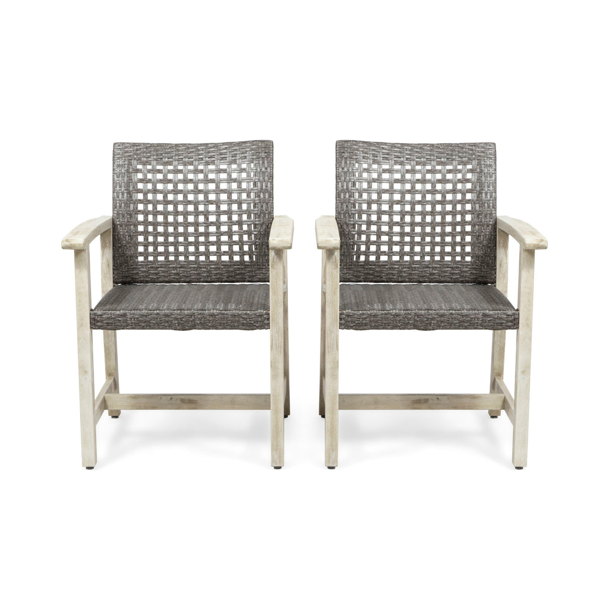 Outdoor Dining Chair Acacia Wood Frame (Set of 2)