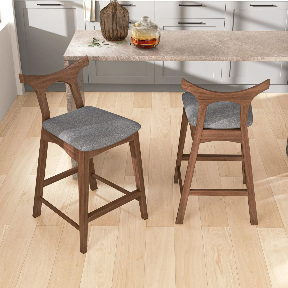 Hester - Upholstered, Square Bar Chair (Set of 2)