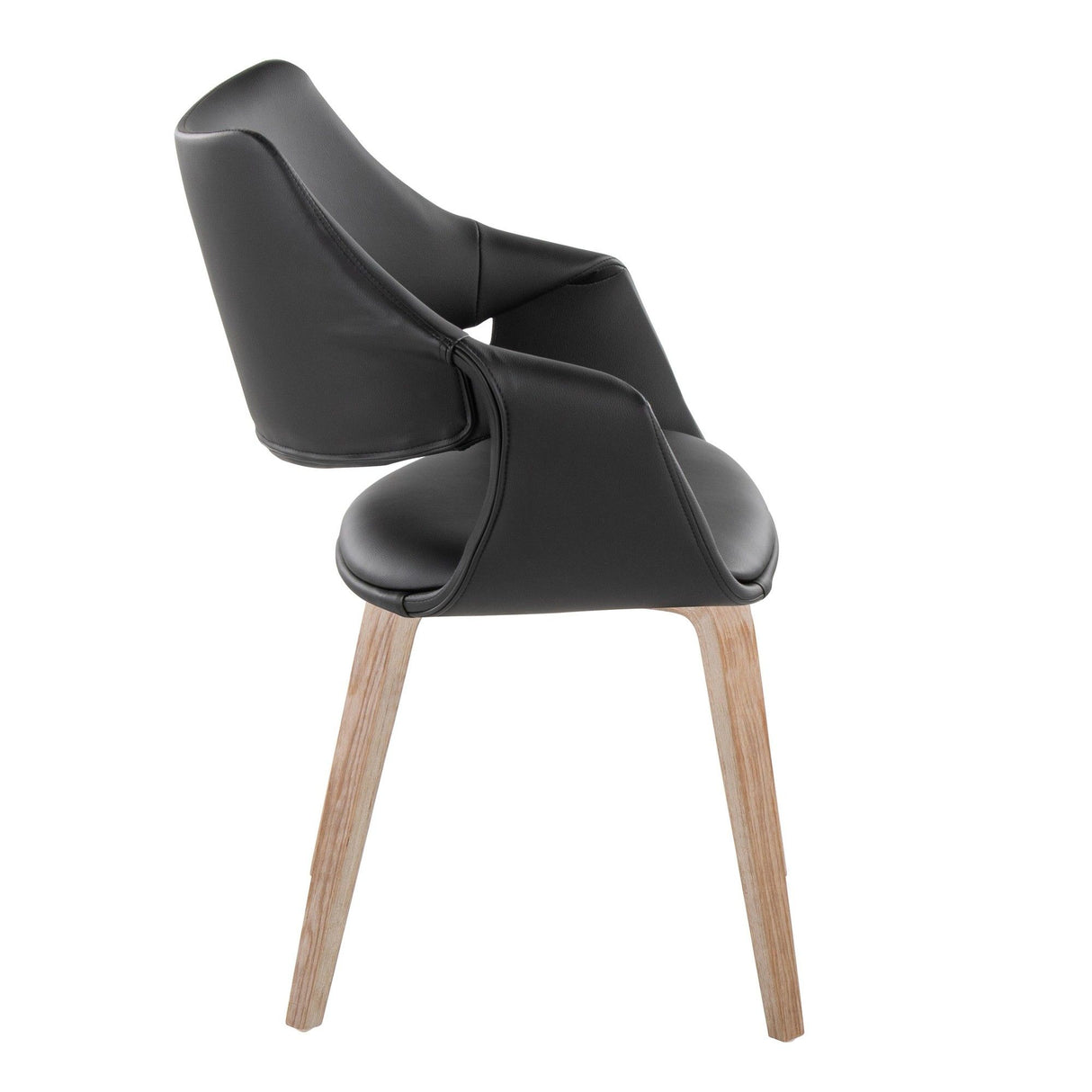 Curvo - High Back Upholstered Chair (Set of 2) - Whitewashed Wood Legs