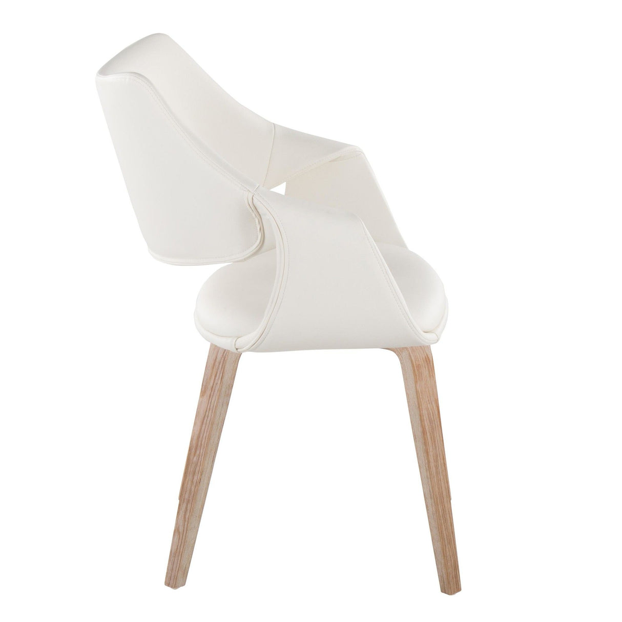 Curvo - High Back Upholstered Chair (Set of 2) - Whitewashed Wood Legs