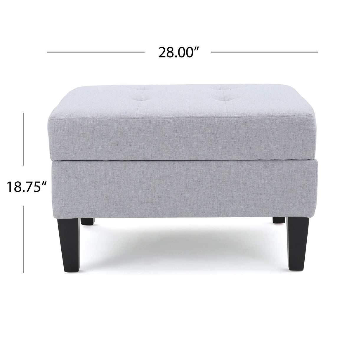 Storage Ottoman With Birch Wood Legs And Cushioned Top For Comfort