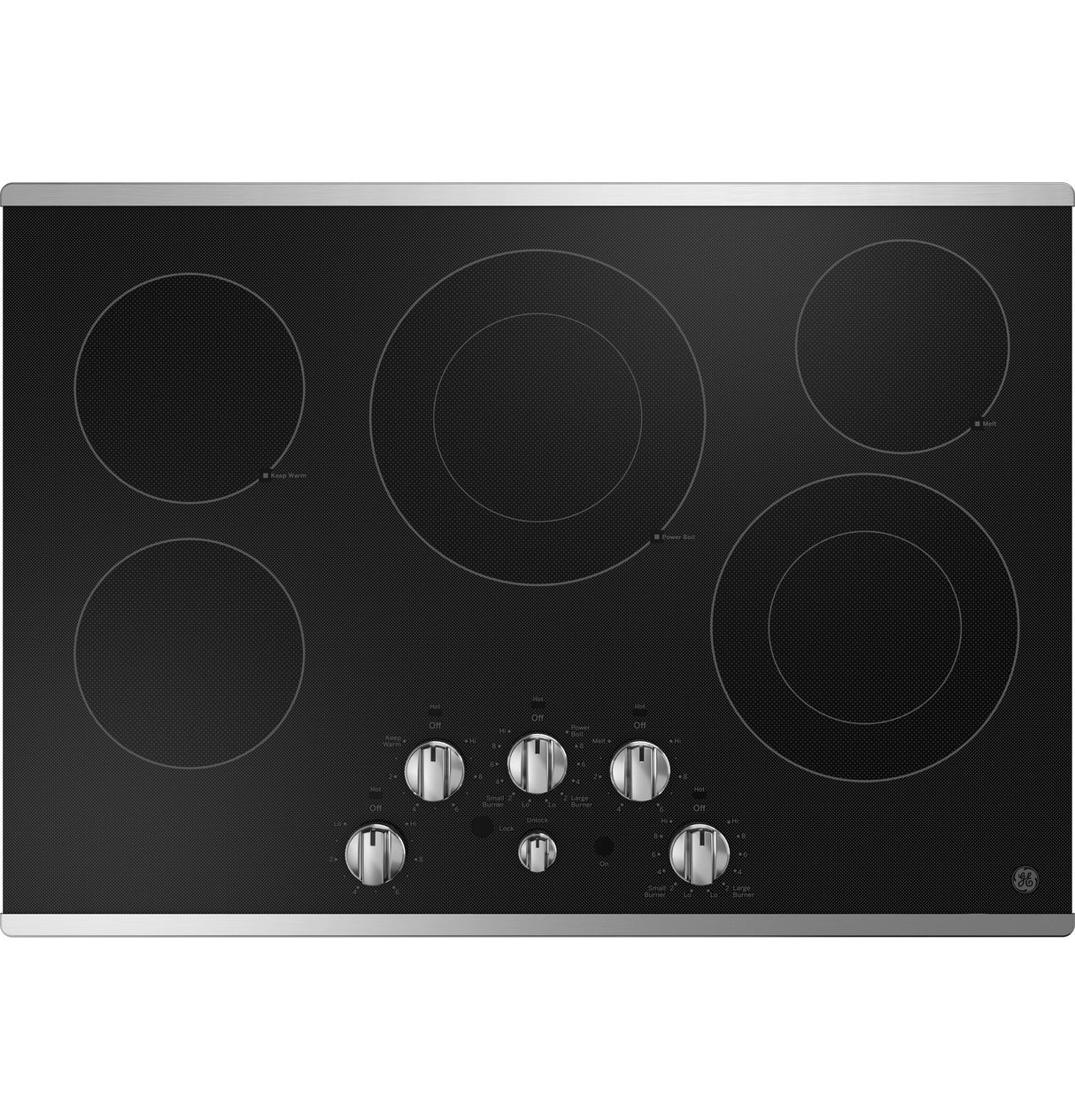 GE JEP5030STSS - 30 in. 5-Burner Electric Cooktop with Simmer Burner & Power Burner - Stainless Steel