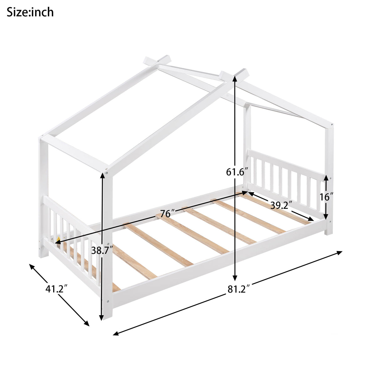House Platform Bed With Headboard And Footboard, Roof Design