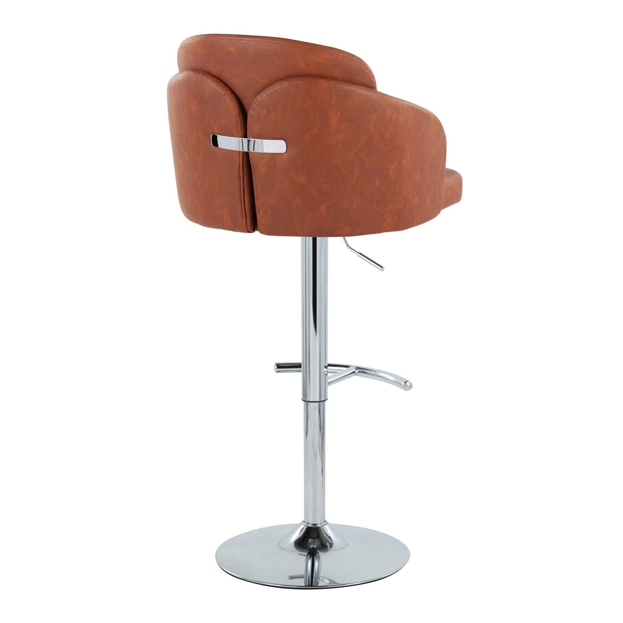 Dahlia - Contemporary Adjustable Barstool (Set of 2) - Chrome Metal Frame