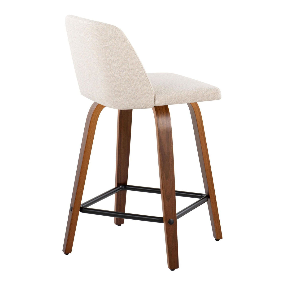 Toriano - 24" Fixed-Height Counter Stool (Set of 2) - Cream Noise And Dark Brown