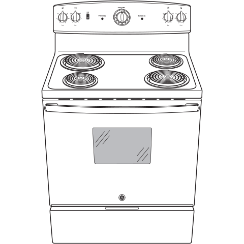 GE JBS160DMBB - 30 in. 5 cu. ft. Electric Range with Coil Burners - Black