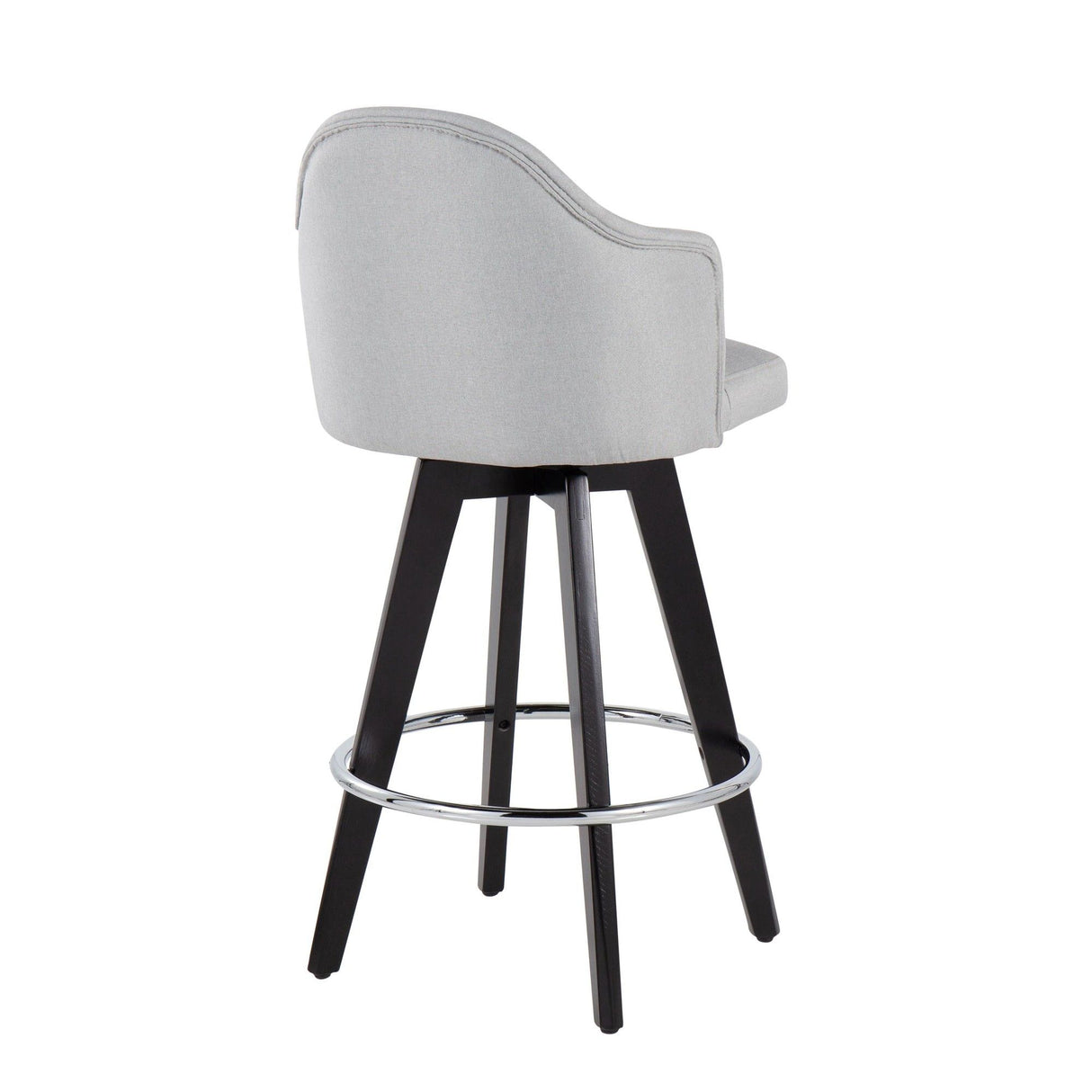 Ahoy - Counter Stool - Wood Legs And Round Metal Footrest Fabric Seat (Set of 2)