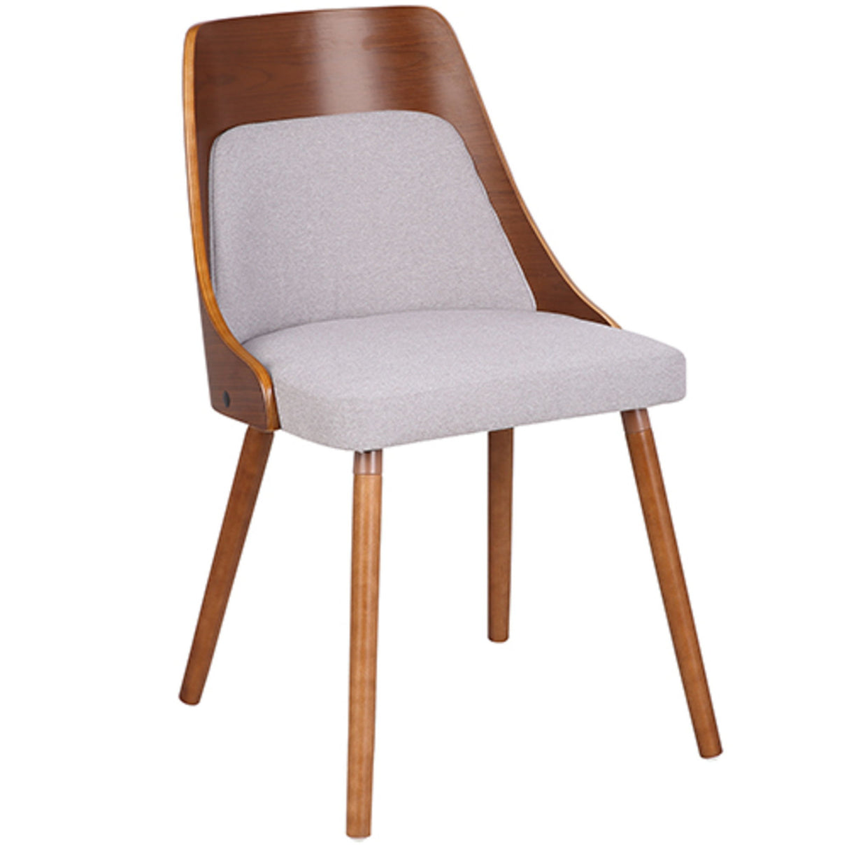 Anabelle - Dining / Accent Chair - Walnut And Gray Fabric