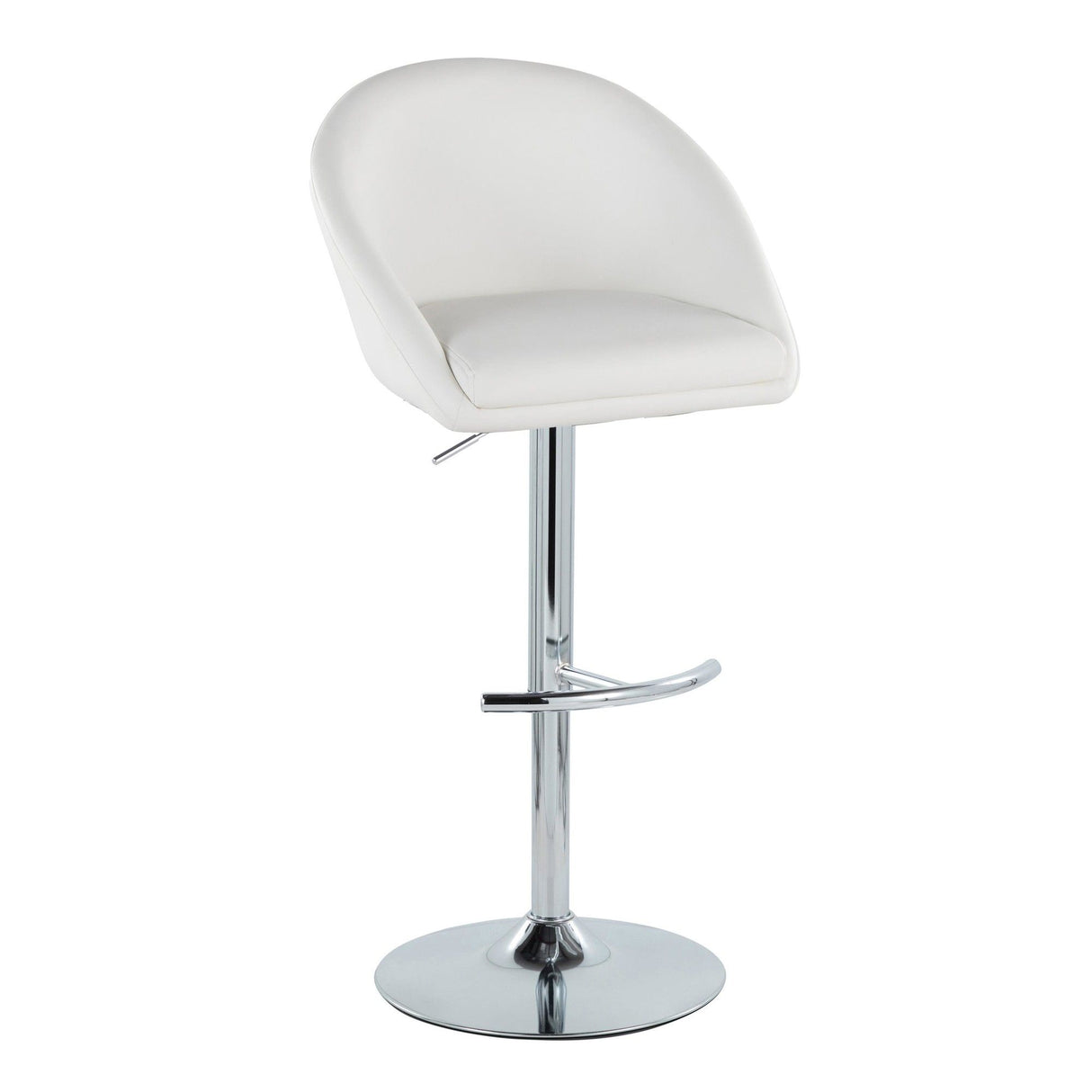 Matisse - Highback Adjustable Barstool With Rounded T Footrest (Set of 2) - Chrome Metal