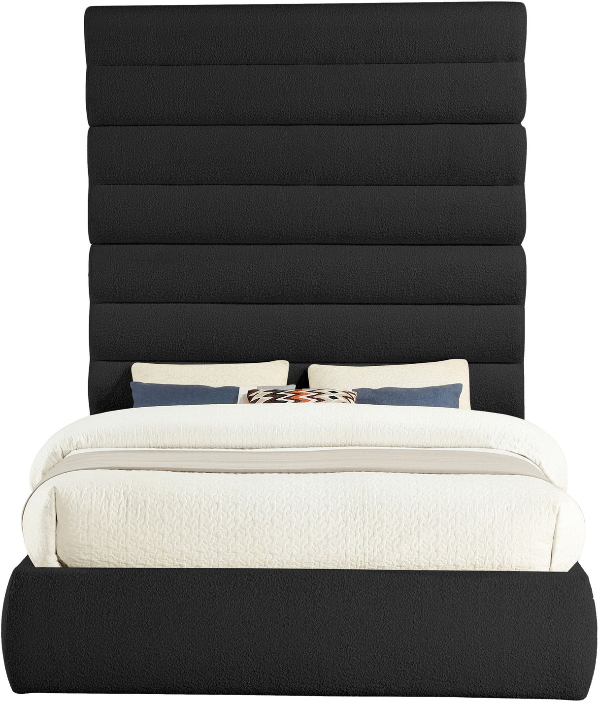 Adam - Boucle Fabric Bed With 89" Headboard