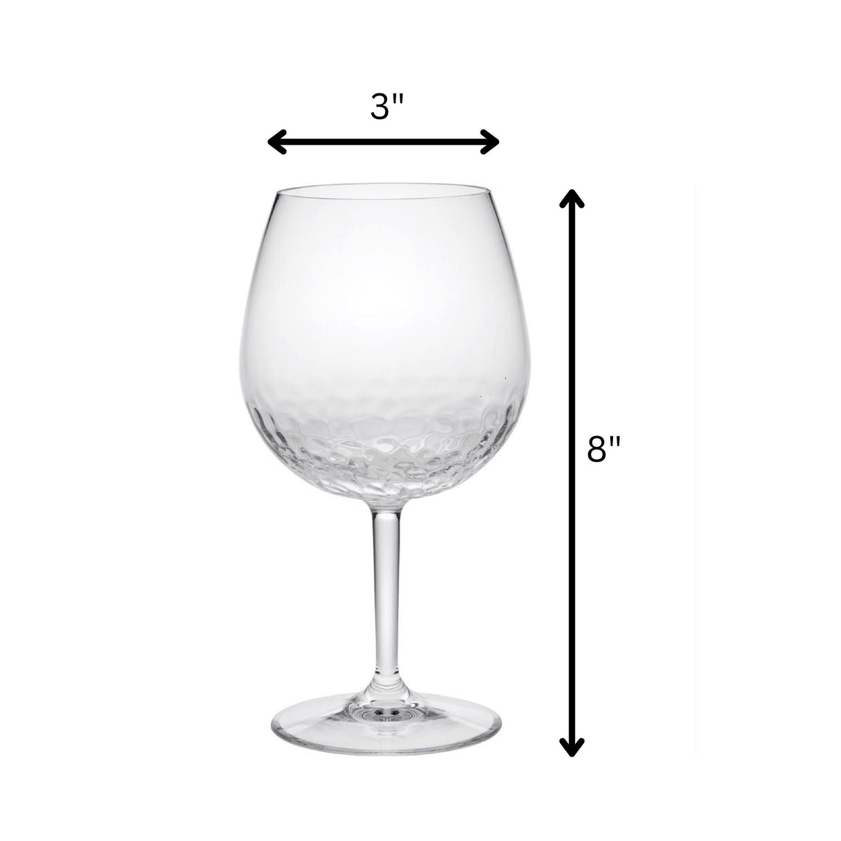 Tritan - Leadingware Unbreakable Wine Glass Set With Hammer Design Bpa Free Plastic, 22Oz - Clear