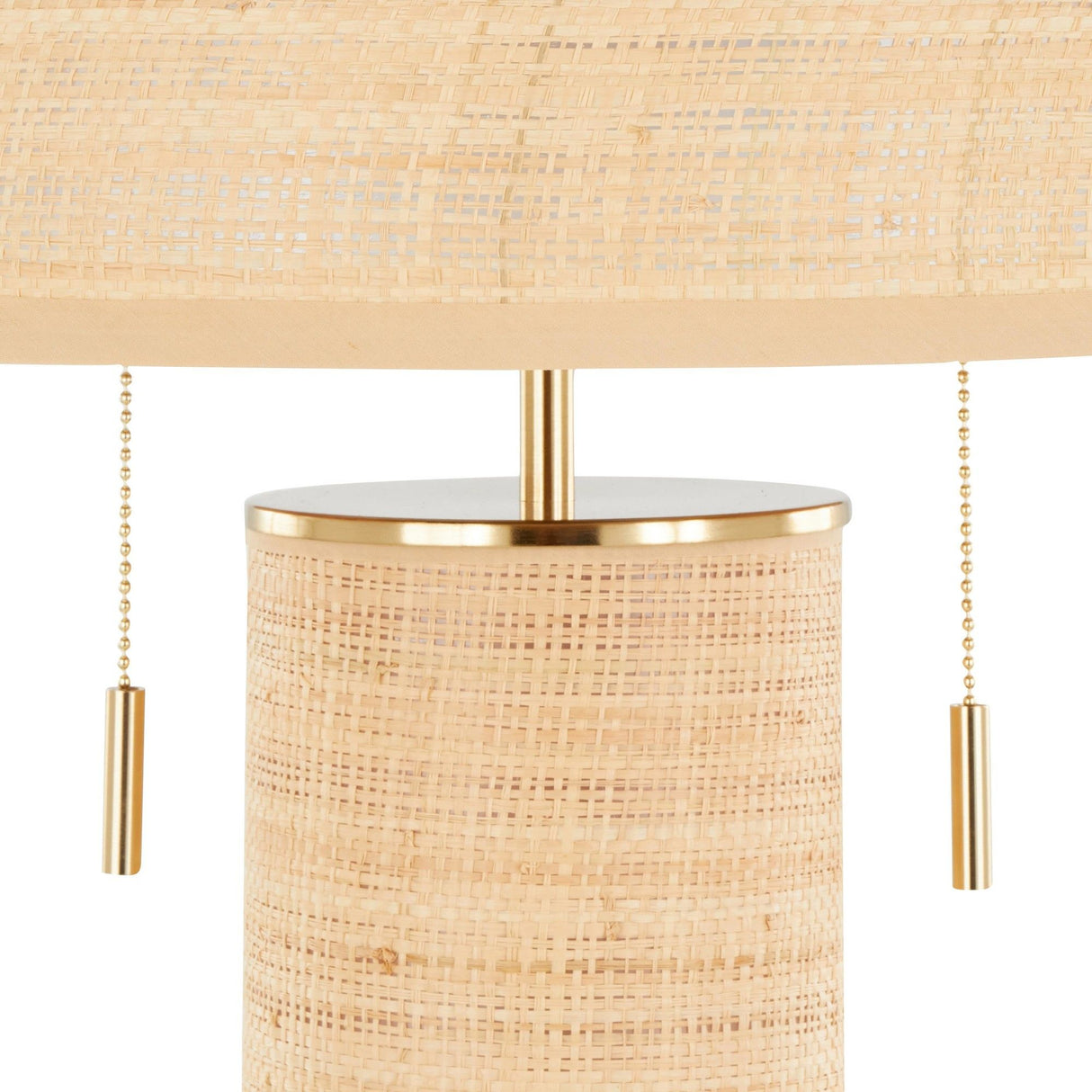 Cylinder - Rattan 29" Rattan Table Lamp - Royal Gold And Natural Rattan from Grandview Gallery